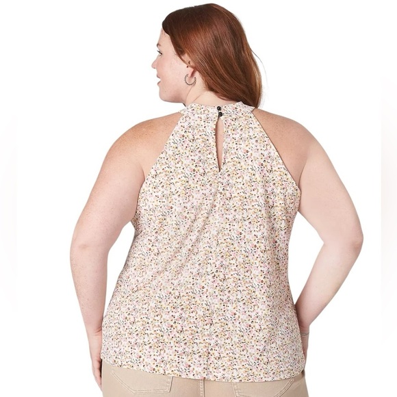 Lane Bryant Blouse Women 22/24 Floral Twisted Halter-Neck Vacation Wear - Picture 2 of 13